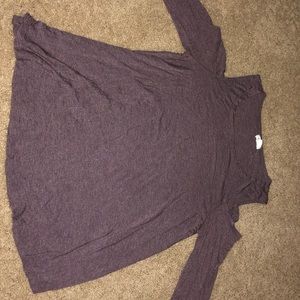 Burgundy off the shoulder long sleeve